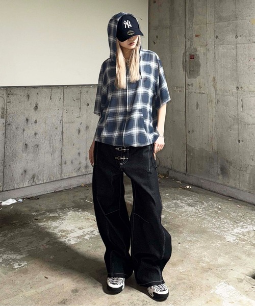 sedacle(セダクル)の「チェックシアージップパーカー(パーカー・メンズ・ブラック/ネイビー・SMALL/MEDIUM/LARGE)」の22枚目の写真
