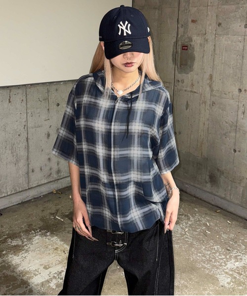 sedacle(セダクル)の「チェックシアージップパーカー(パーカー・メンズ・ブラック/ネイビー・SMALL/MEDIUM/LARGE)」の13枚目の写真