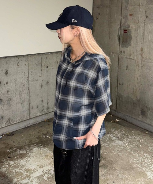 sedacle(セダクル)の「チェックシアージップパーカー(パーカー・メンズ・ブラック/ネイビー・SMALL/MEDIUM/LARGE)」の14枚目の写真
