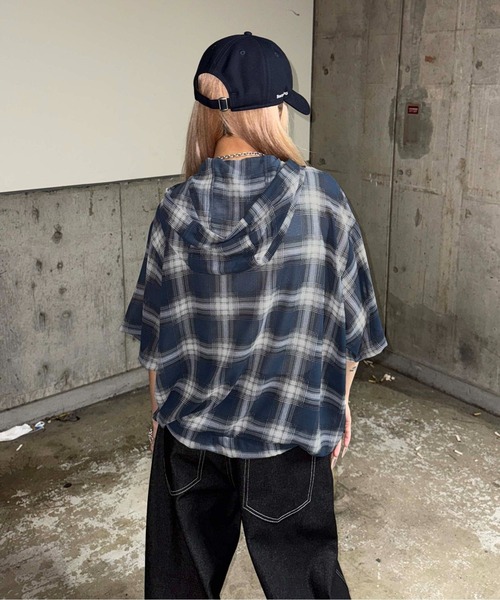 sedacle(セダクル)の「チェックシアージップパーカー(パーカー・メンズ・ブラック/ネイビー・SMALL/MEDIUM/LARGE)」の15枚目の写真