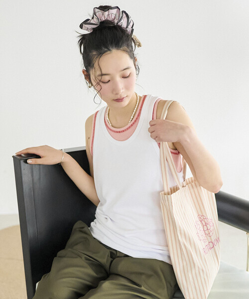 FREAK'S STORE(フリークスストア)の「AIRDRY FUNCTIONAL リブ編み タンクトップ/エアドライ ポリエステル/吸水速乾/遮熱性/UVカット(タンクトップ・メンズ・ホワイト/チャコールグレー/ブラック・SMALL/MEDIUM/LARGE)」の2枚目の写真