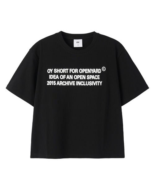 OY(オーワイ)の「『OY/オーワイ』ARCHIVE TEXT CROP TEE /アーカイブテキストクロップ Tシャツ(Tシャツ/カットソー・メンズ・ブラック/ホワイト・L/M)」の3枚目の写真