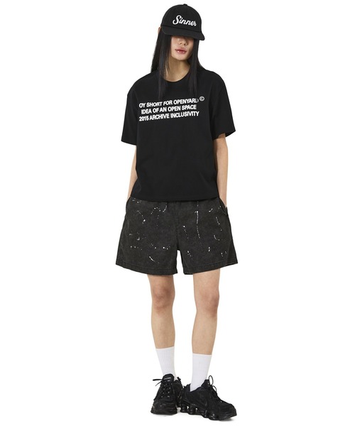 OY(オーワイ)の「『OY/オーワイ』ARCHIVE TEXT CROP TEE /アーカイブテキストクロップ Tシャツ(Tシャツ/カットソー・メンズ・ブラック/ホワイト・L/M)」の10枚目の写真