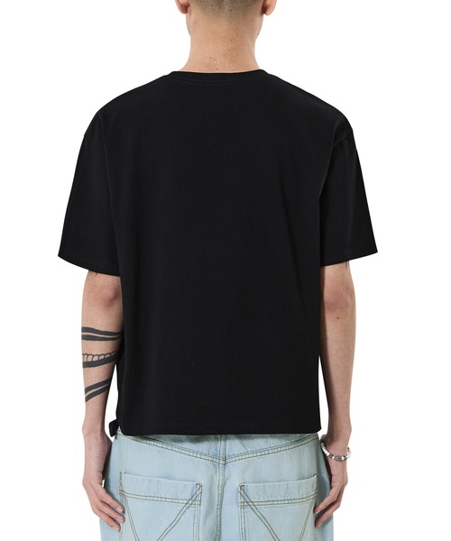 OY(オーワイ)の「『OY/オーワイ』ARCHIVE TEXT CROP TEE /アーカイブテキストクロップ Tシャツ(Tシャツ/カットソー・メンズ・ブラック/ホワイト・L/M)」の9枚目の写真
