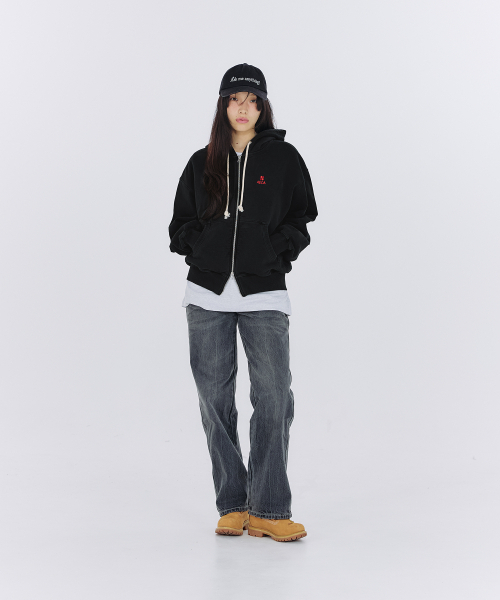 AECA(エイカ)の「EVERYDAY AECA CLOVER ZIP UP HOODIE-WASHED CHARCOAL(パーカー・メンズ・その他・MEDIUM/LARGE/X-LARGE/W)」の4枚目の写真