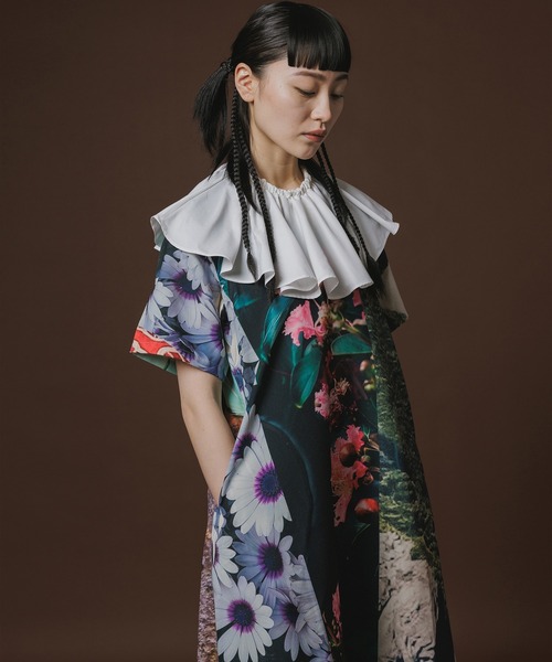 NON TOKYO(ノントーキョー)の「DIRECT PRINT PULLOVER H/S OP(ワンピース・レディース・カラフル/ホワイト×ブラック・FREE)」の3枚目の写真