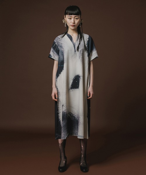 NON TOKYO(ノントーキョー)の「DIRECT PRINT PULLOVER H/S OP(ワンピース・レディース・カラフル/ホワイト×ブラック・FREE)」の5枚目の写真