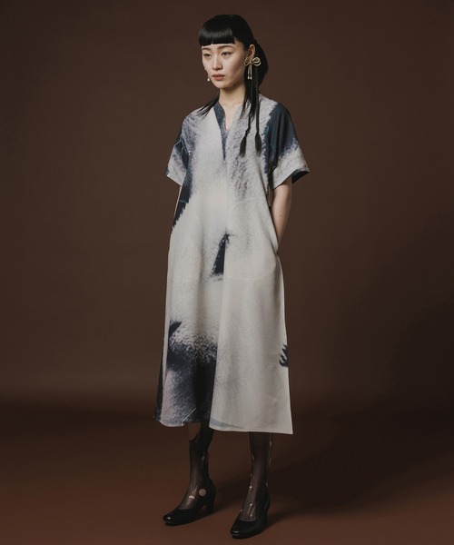 NON TOKYO(ノントーキョー)の「DIRECT PRINT PULLOVER H/S OP(ワンピース・レディース・カラフル/ホワイト×ブラック・FREE)」の6枚目の写真