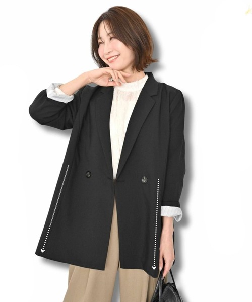 Ehre style(エーレスタイル)の「Ehre styleオリジナル -5kg見え!?妥協なしジャケット(テーラードジャケット・レディース・ブラック/ネイビー・FREE)」の5枚目の写真