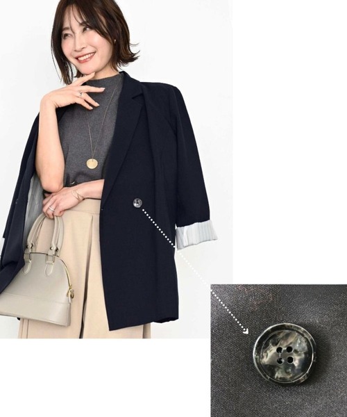 Ehre style(エーレスタイル)の「Ehre styleオリジナル -5kg見え!?妥協なしジャケット(テーラードジャケット・レディース・ブラック/ネイビー・FREE)」の6枚目の写真