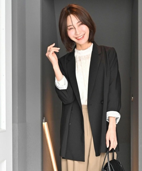 Ehre style(エーレスタイル)の「Ehre styleオリジナル -5kg見え!?妥協なしジャケット(テーラードジャケット・レディース・ブラック/ネイビー・FREE)」の11枚目の写真