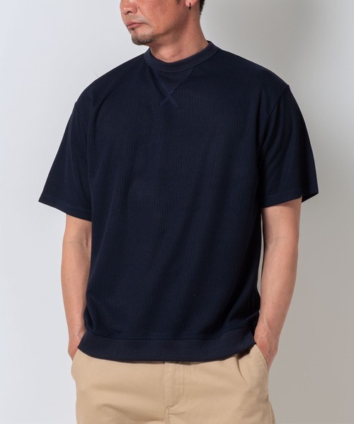BAYBLO(ベイブロ)の「(SA) ワッフル ワイド 無地 半袖 Tシャツ(Tシャツ/カットソー・メンズ・ブラック/グレー/ネイビー/カーキ/アイボリー・LL/L/M)」の5枚目の写真