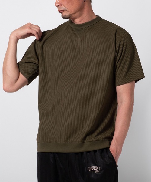 BAYBLO(ベイブロ)の「(SA) ワッフル ワイド 無地 半袖 Tシャツ(Tシャツ/カットソー・メンズ・ブラック/グレー/ネイビー/カーキ/アイボリー・LL/L/M)」の4枚目の写真