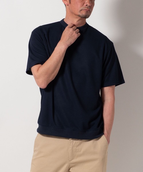 BAYBLO(ベイブロ)の「(SA) ワッフル ワイド 無地 半袖 Tシャツ(Tシャツ/カットソー・メンズ・ブラック/グレー/ネイビー/カーキ/アイボリー・LL/L/M)」の18枚目の写真