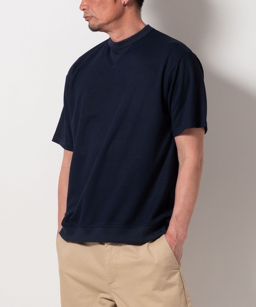 BAYBLO(ベイブロ)の「(SA) ワッフル ワイド 無地 半袖 Tシャツ(Tシャツ/カットソー・メンズ・ブラック/グレー/ネイビー/カーキ/アイボリー・LL/L/M)」の19枚目の写真
