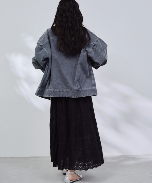 P.V.T(ピーブイティー)の「コットンレースティアードスカート(スカート・レディース・White/キャメル/Black・M)」の19枚目の写真