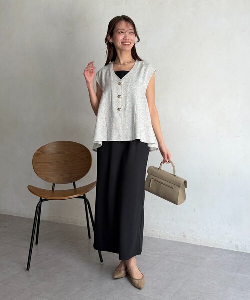 Chez toi(シェトワ)の「【ITAMI企画】ツイードベスト×ノースリワンピース(ワンピース・レディース・ホワイト・LARGE/MEDIUM/SMALL)」の14枚目の写真