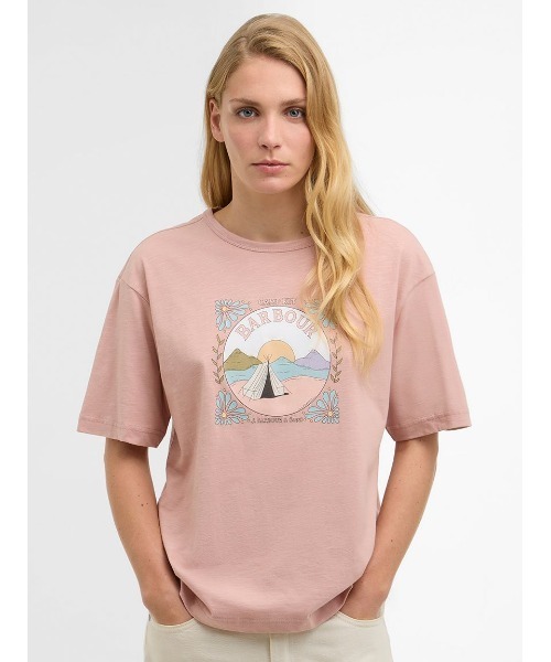 Barbour(バブアー)の「OrlaフロントプリントTシャツ(レディース)(Tシャツ/カットソー・レディース・ピンク/ホワイト・8/10)」の6枚目の写真