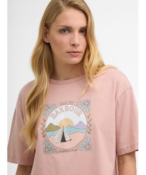 Barbour(バブアー)の「OrlaフロントプリントTシャツ(レディース)(Tシャツ/カットソー・レディース・ピンク/ホワイト・8/10)」の4枚目の写真