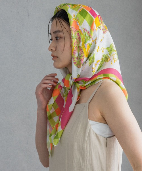 A part by（アパートバイ）の「シルクコンスカーフ２/アソート（バンダナ/スカーフ・レディース・ブルー/ピンク系その他2・FREE）」の6枚目の写真
