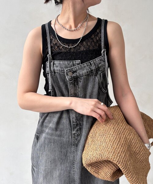 DouDou（ドゥドゥ）の「レースタンク（Tシャツ/カットソー・レディース・ホワイト/ブラック/カーキ・FREE）」の18枚目の写真