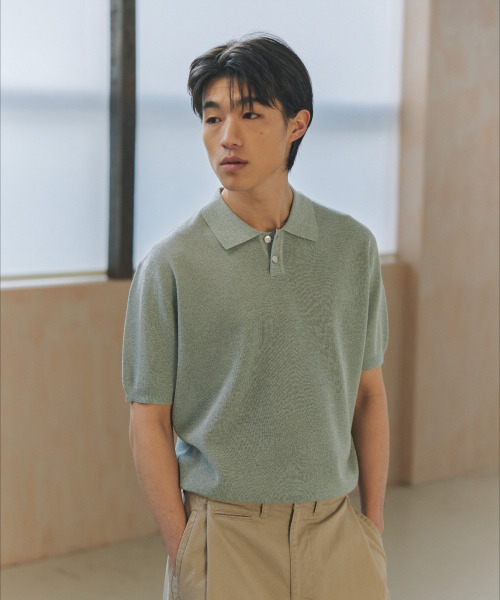 NONBLANK(ノンブランク)の「リネンクールタッチカラーニット_LIGHT GREEN(ポロシャツ・メンズ・ライトグリーン・MEDIUM/LARGE/X-LARGE)」の13枚目の写真