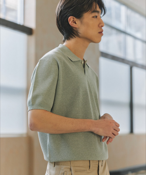 NONBLANK(ノンブランク)の「リネンクールタッチカラーニット_LIGHT GREEN(ポロシャツ・メンズ・ライトグリーン・MEDIUM/LARGE/X-LARGE)」の11枚目の写真