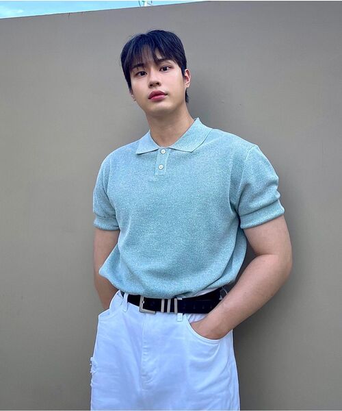 NONBLANK(ノンブランク)の「リネンクールタッチカラーニット_LIGHT GREEN(ポロシャツ・メンズ・ライトグリーン・MEDIUM/LARGE/X-LARGE)」の8枚目の写真