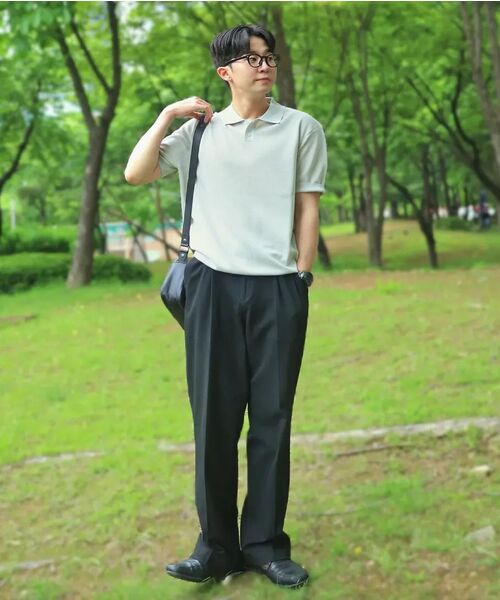 NONBLANK(ノンブランク)の「リネンクールタッチカラーニット_LIGHT GREEN(ポロシャツ・メンズ・ライトグリーン・MEDIUM/LARGE/X-LARGE)」の4枚目の写真