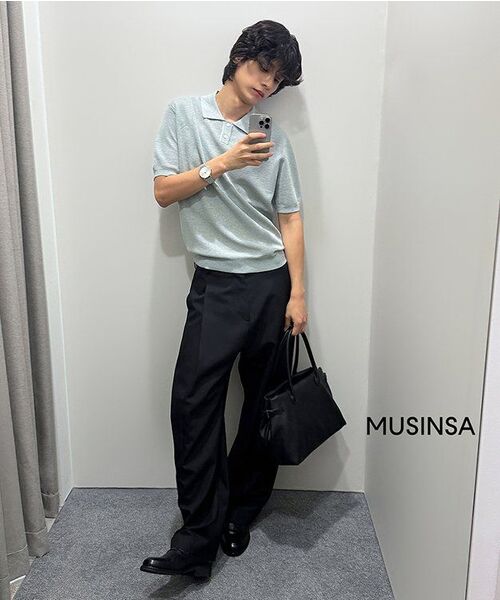 NONBLANK(ノンブランク)の「リネンクールタッチカラーニット_LIGHT GREEN(ポロシャツ・メンズ・ライトグリーン・MEDIUM/LARGE/X-LARGE)」の3枚目の写真
