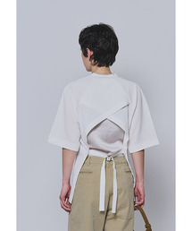 プルミエアロンディスモン　コットンポンチ×タフタトップス　ホワイト セール】【追加】コットンポンチ×タフタトップス（Tシャツ/カットソー