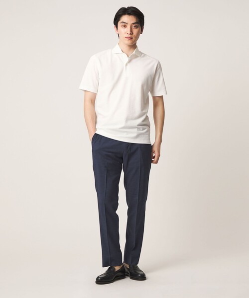 A DAY IN THE LIFE UNITED ARROWS(アデイインザライフユナイテッドアローズ)の「サッカー ワイドカラー ポロシャツ-吸水速乾-<A DAY IN THE LIFE>(Tシャツ/カットソー・メンズ・ネイビー/ブラック/ロイヤルブルー/ホワイト・M/XL/L/S)」の7枚目の写真