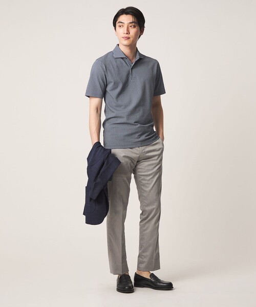 A DAY IN THE LIFE UNITED ARROWS(アデイインザライフユナイテッドアローズ)の「サッカー ワイドカラー ポロシャツ-吸水速乾-<A DAY IN THE LIFE>(Tシャツ/カットソー・メンズ・ネイビー/ブラック/ロイヤルブルー/ホワイト・M/XL/L/S)」の10枚目の写真