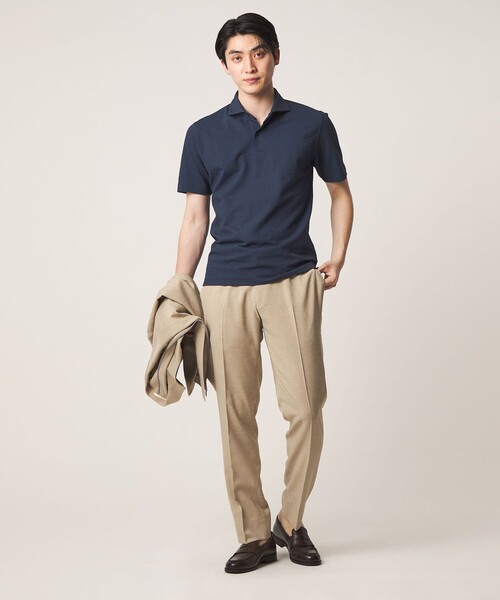 A DAY IN THE LIFE UNITED ARROWS(アデイインザライフユナイテッドアローズ)の「サッカー ワイドカラー ポロシャツ-吸水速乾-<A DAY IN THE LIFE>(Tシャツ/カットソー・メンズ・ネイビー/ブラック/ロイヤルブルー/ホワイト・M/XL/L/S)」の13枚目の写真