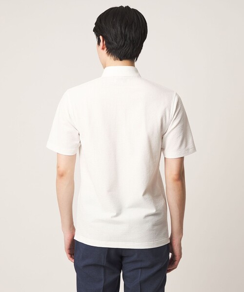 A DAY IN THE LIFE UNITED ARROWS(アデイインザライフユナイテッドアローズ)の「サッカー ワイドカラー ポロシャツ-吸水速乾-<A DAY IN THE LIFE>(Tシャツ/カットソー・メンズ・ネイビー/ブラック/ロイヤルブルー/ホワイト・M/XL/L/S)」の16枚目の写真