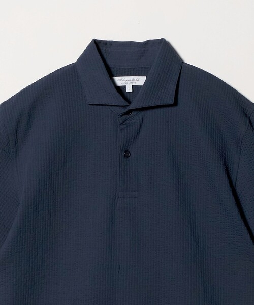 A DAY IN THE LIFE UNITED ARROWS(アデイインザライフユナイテッドアローズ)の「サッカー ワイドカラー ポロシャツ-吸水速乾-<A DAY IN THE LIFE>(Tシャツ/カットソー・メンズ・ネイビー/ブラック/ロイヤルブルー/ホワイト・M/XL/L/S)」の19枚目の写真