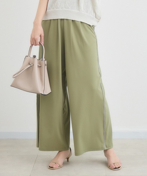 KATHARINE ROSS(キャサリンロス)の「【COOL/UV/ウォッシャブル】サイドラインワイドパンツ(その他パンツ・レディース・ブラック/カーキ・FREE)」の15枚目の写真