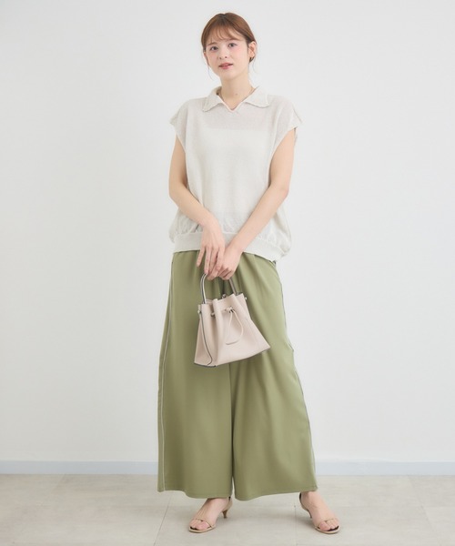 KATHARINE ROSS(キャサリンロス)の「【COOL/UV/ウォッシャブル】サイドラインワイドパンツ(その他パンツ・レディース・ブラック/カーキ・FREE)」の12枚目の写真