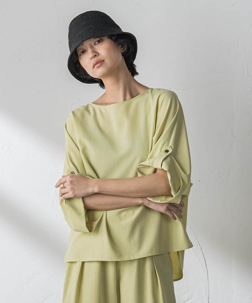 MAYSON GREY(メイソングレイ)の「【一瞬で楽とキレイを叶える】タンブラーブッチャーロールアップブラウス≪セットアップ対応≫(シャツ/ブラウス・レディース・イエロー/ブラウン/ブラック/ベージュ・M)」の22枚目の写真