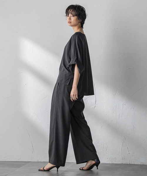 MAYSON GREY(メイソングレイ)の「【一瞬で楽とキレイを叶える】タンブラーブッチャーロールアップブラウス≪セットアップ対応≫(シャツ/ブラウス・レディース・イエロー/ブラウン/ブラック/ベージュ・M)」の9枚目の写真