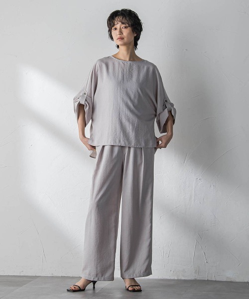 MAYSON GREY(メイソングレイ)の「【一瞬で楽とキレイを叶える】タンブラーブッチャーロールアップブラウス≪セットアップ対応≫(シャツ/ブラウス・レディース・イエロー/ブラウン/ブラック/ベージュ・M)」の14枚目の写真
