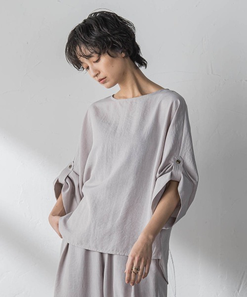 MAYSON GREY(メイソングレイ)の「【一瞬で楽とキレイを叶える】タンブラーブッチャーロールアップブラウス≪セットアップ対応≫(シャツ/ブラウス・レディース・イエロー/ブラウン/ブラック/ベージュ・M)」の11枚目の写真