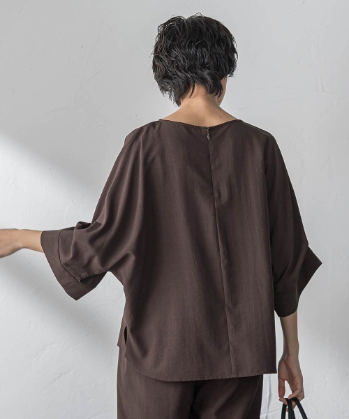 MAYSON GREY(メイソングレイ)の「【一瞬で楽とキレイを叶える】タンブラーブッチャーロールアップブラウス≪セットアップ対応≫(シャツ/ブラウス・レディース・イエロー/ブラウン/ブラック/ベージュ・M)」の18枚目の写真