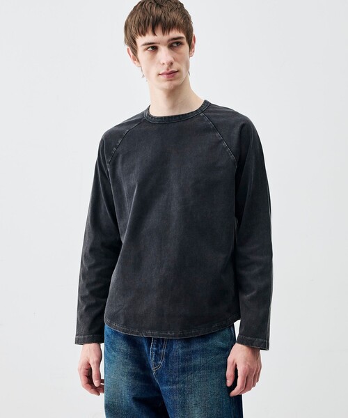 EDITION(エディション)の「コットンガーメントダイ ロングスリーブプルオーバー(Tシャツ/カットソー・メンズ・レッド系その他/ブラック・L/M/S)」の4枚目の写真
