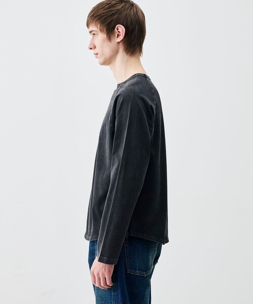 EDITION(エディション)の「コットンガーメントダイ ロングスリーブプルオーバー(Tシャツ/カットソー・メンズ・レッド系その他/ブラック・L/M/S)」の5枚目の写真