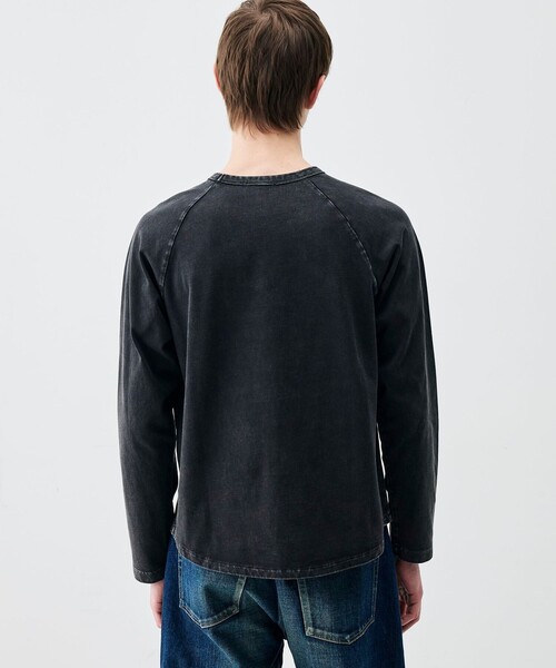 EDITION(エディション)の「コットンガーメントダイ ロングスリーブプルオーバー(Tシャツ/カットソー・メンズ・レッド系その他/ブラック・L/M/S)」の6枚目の写真