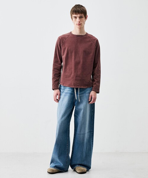 EDITION(エディション)の「コットンガーメントダイ ロングスリーブプルオーバー(Tシャツ/カットソー・メンズ・レッド系その他/ブラック・L/M/S)」の12枚目の写真