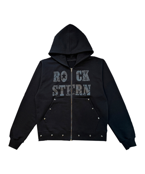 ROCKSTERN STUD ZIP‑UP HOODIE (black) — худи на молнии с заклёпками, черный