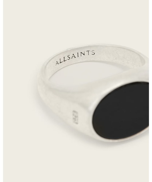 ALLSAINTS(オールセインツ)の「OWEN BLACK ONYX STERLING SILVER RING | OWEN ブラック オニキス スターリング シルバー リング(リング・メンズ・シルバー・S/M)」の3枚目の写真