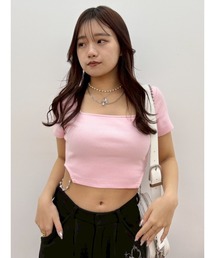 サイドビジューチェーントップス